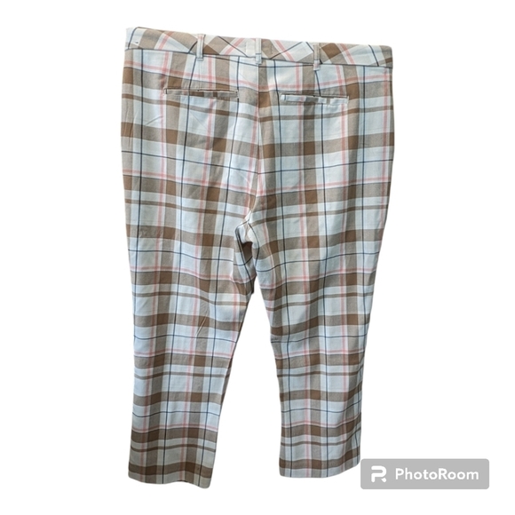 Abercrombie And Fitch Plaid Ankle Pants Womens XL High Waisted Wide Leg - Picture 8 of 13